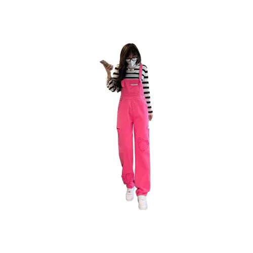 Mu Xiao Xin Overalls Women's Pink