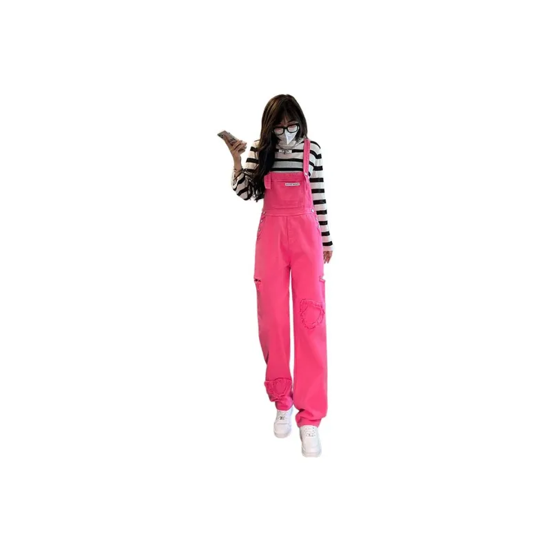 Mu Xiao Xin Overalls Women's Pink-0