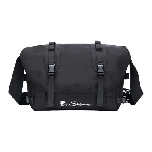 BEN SHERMAN Polyester Crossbody Bag, Shoulder Bag Unisex Black