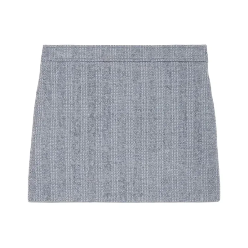 GUCCI Wool Tweed Mini Skirt 'Blue Stone'-0
