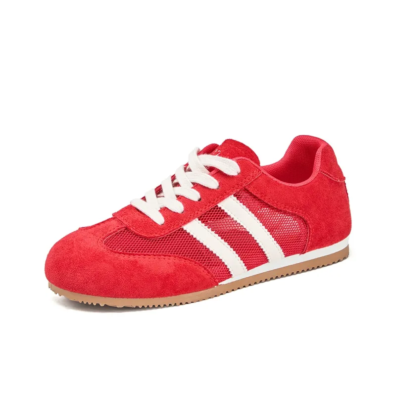 La Chapelle Anti Slip Wear Resistant Low Top Casual Shoes Women's Red-1