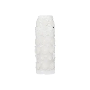 PRADA Floral Detailed Midi Skirt