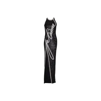 BALMAIN Rhinestone embellished Gown