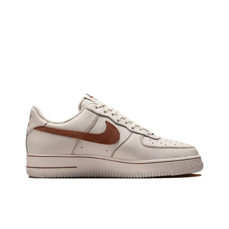 Nike Air Force 1 Anti Slip Wear Resistant Low Top Skateboard Shoes Unisex Beige Brown-1