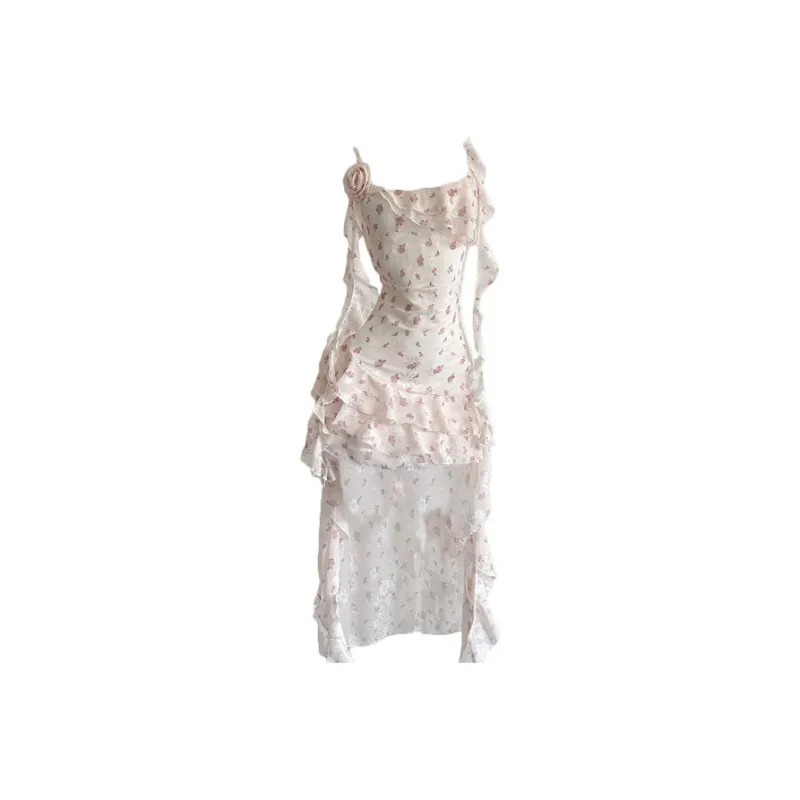 Slip Dress Women's Romantic Pink Red-0