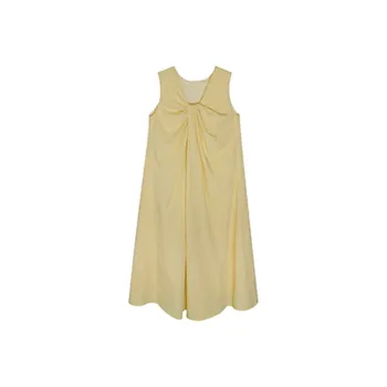 Ning Cai Yuer Sleeveless Dress Women's Yellow