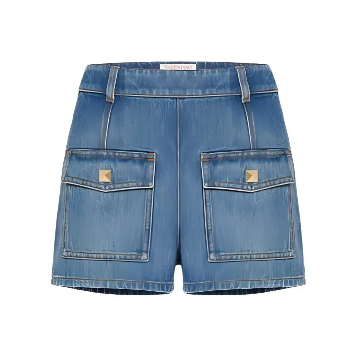 Valentino Denim Shorts Women's Blue-0