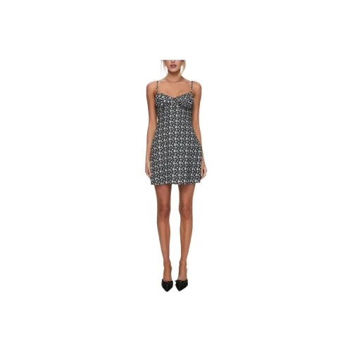 PRINCESS POLLY DRAVEN MINI DRESS Slip Dress Women's BLACK MULTI/Black Multicolor