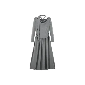 PUREIDOL Long Sleeved Dresses Women's Gray