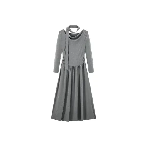 PUREIDOL Long Sleeved Dresses Women's Gray