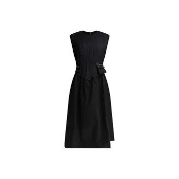 GANNI Pleat detailing Midi Dress