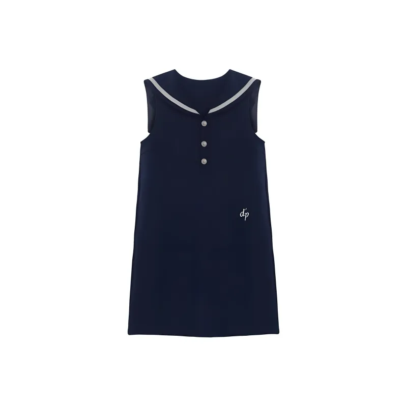 DESIGNER PLUS Sleeveless Dress Women's Navy Blue-1