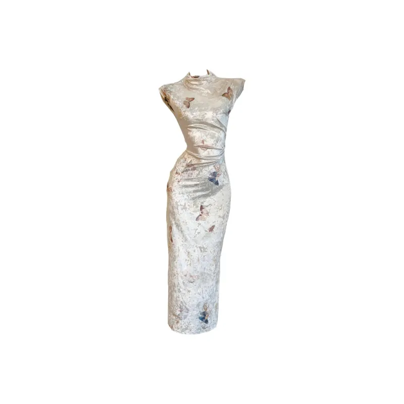 GJFD High Rise Slim Fit Dress Women's Shimmering Light Butterfly-0