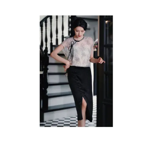 Shimiko Casual Long Skirts Women's Black With A Subtle Fragrance