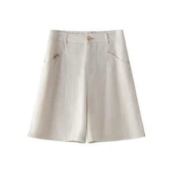 YIRANCHUN Casual Shorts Women's Beige Apricot