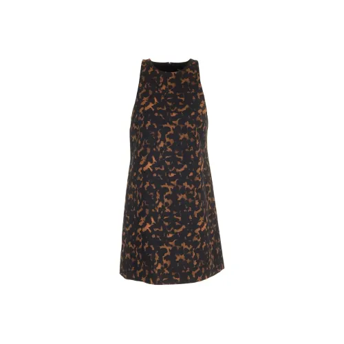 THEORY Tortoiseshell Printed Sleeveless Mini Shift Dress