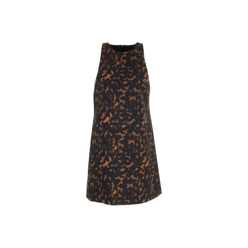 THEORY Tortoiseshell Printed Sleeveless Mini Shift Dress-0