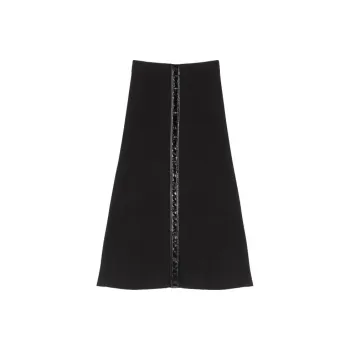 Maje High-waisted Midi Skirt