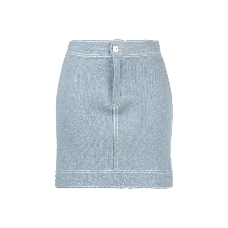 Barrie Contrast stitch Mini Skirt-0