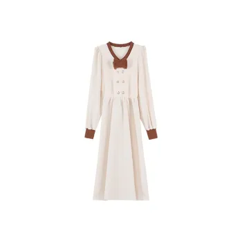LEMON FAIRY Long Sleeved Dresses Women's White