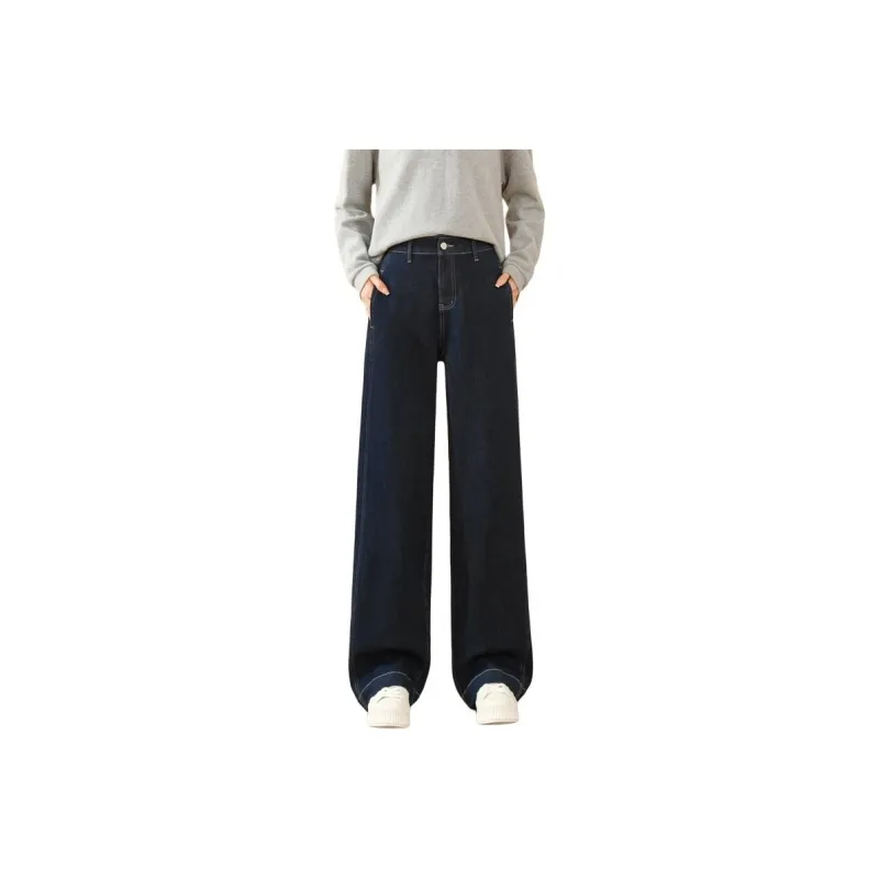 SITOL Jeans Women's Denim Blue Thin Fleece-0