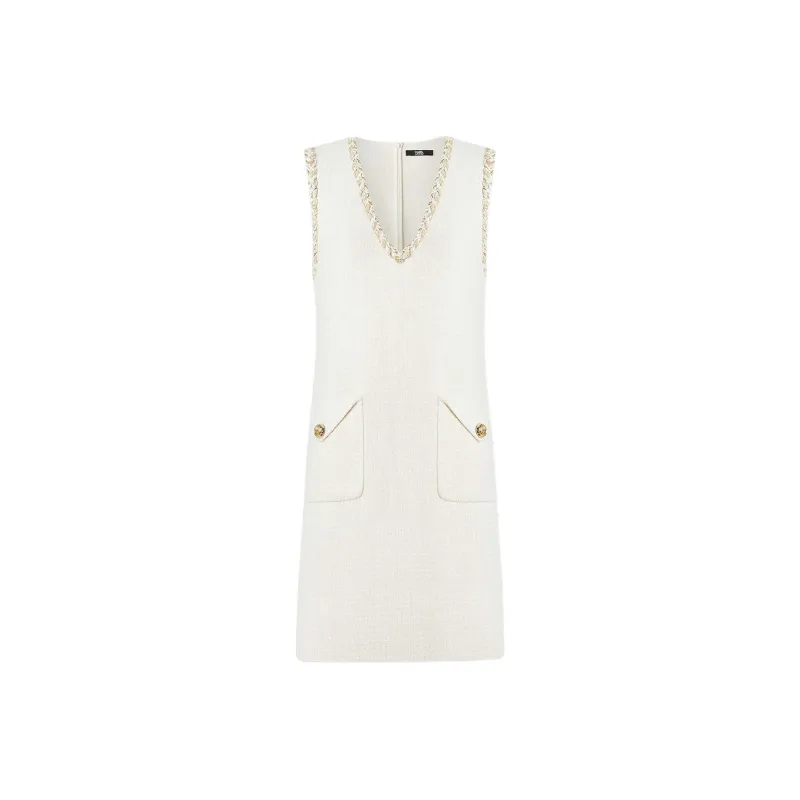 KARL LAGERFELD FW24 Sleeveless Dress Women's White-0