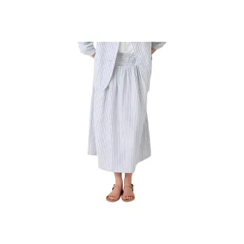 Ines De La Fressange X UNIQLO X Ines De La Fressange Casual Long Skirts Women's Light Blue