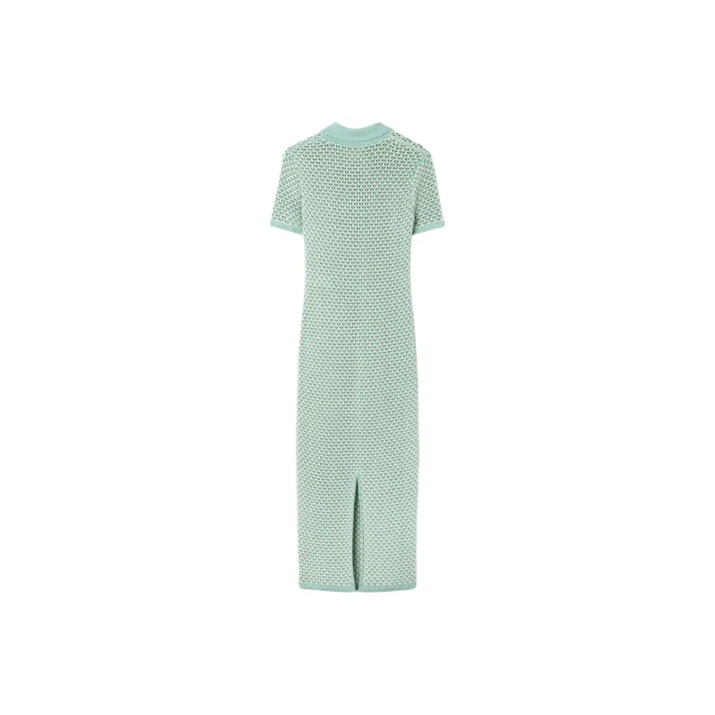 VERSACE Crochet Knit Polo Maxi Dress-1