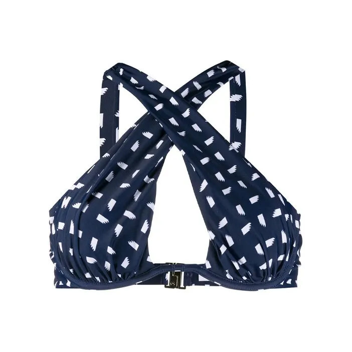 Self portrait Printed Bandeau Bikini Top-0