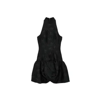 Rotate Jacquard Draped Mini Dress