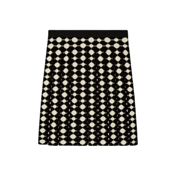 TORY BURCH All Over Geometric Pattern Pleated Skirt