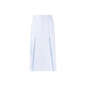 RAF SIMONS High waisted Denim Midi Skirt