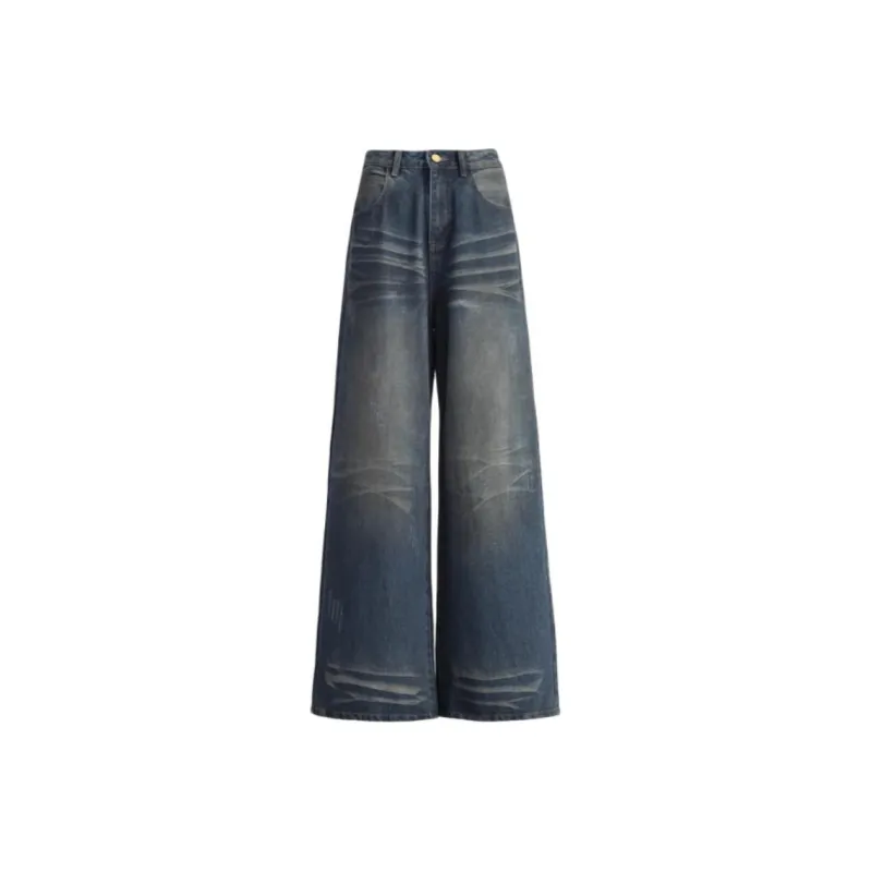 ZNZX Jeans Women's Vintage Dirty Blue-0