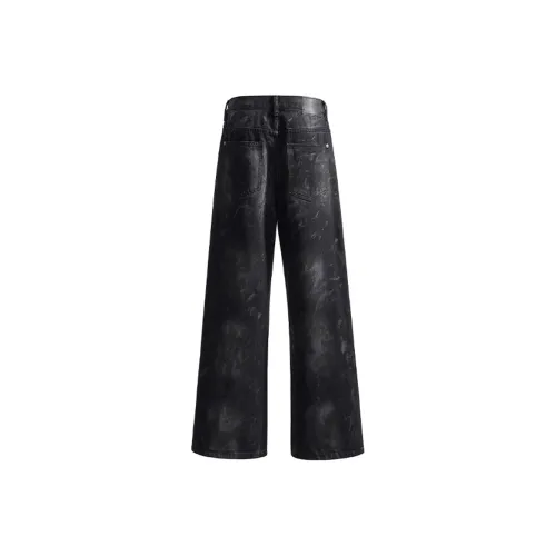 YINLEI Jeans Women's Dirty Mud Black