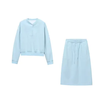 CHARM PICK Casual Suit Women's Aqua Blue