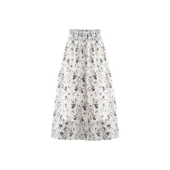 YALIDA Casual Long Skirts Women's Beige