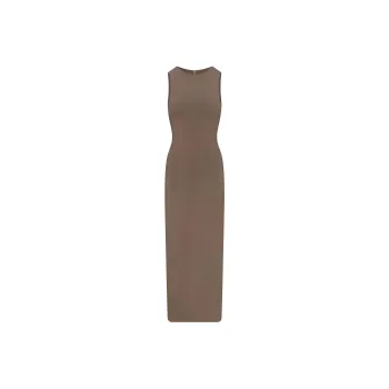SKIMS SS25 SMOOTH LAYERS LONG BOAT NECK DRESS Sleeveless Dress Women's TRUFFLE/Truffle