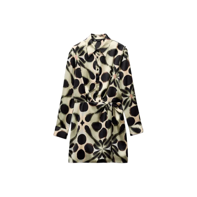 ZARA Long Sleeved Dresses Women's Multicolor-0