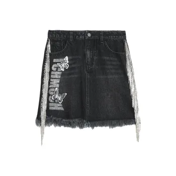 TCH Denim Short Skirts Women's Black