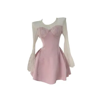 OSQ Long Sleeved Dresses Women's Pink