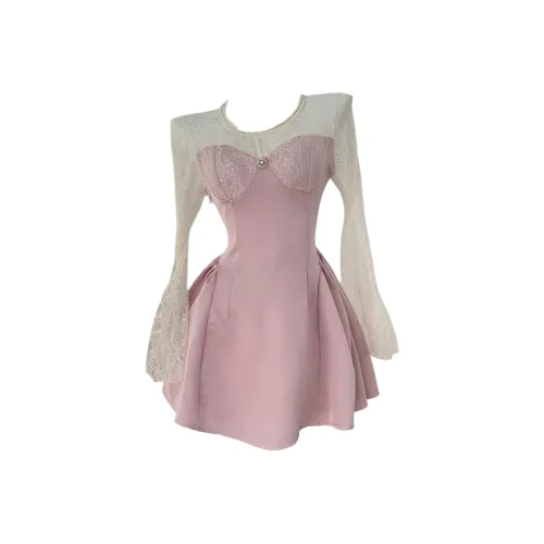 OSQ Long Sleeved Dresses Women's Pink