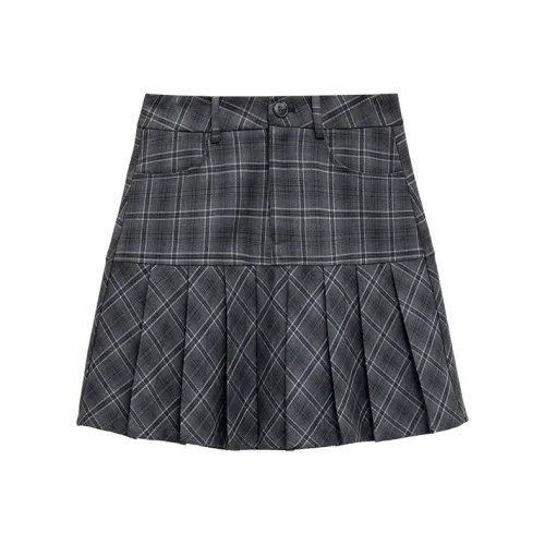 Eggka Casual Short Skirts Women's Gray