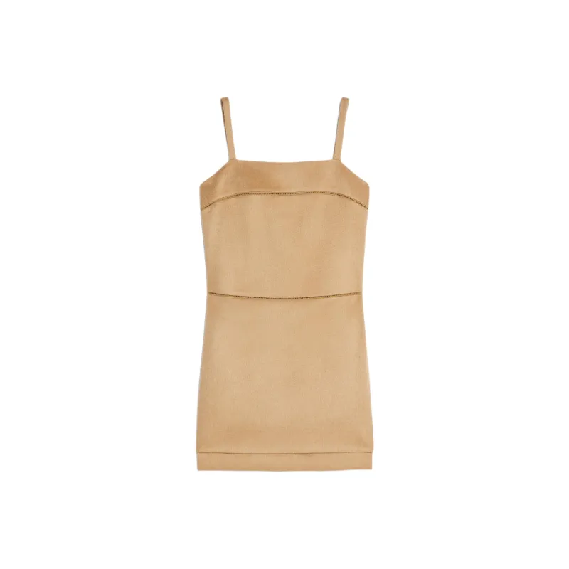 MaxMara BADEN1234 Collection Slip Dress Women's Camel-0