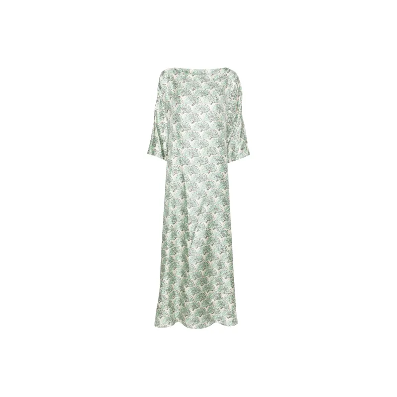 La DOUBLEJ. Muumuu Fans-print Maxi Dress-0