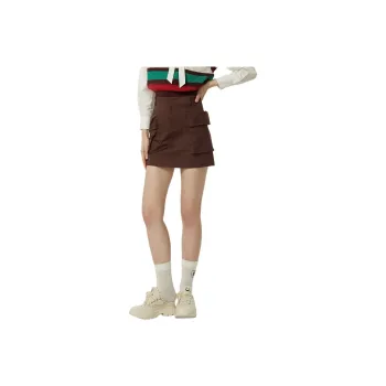 AIVEI Casual Short Skirts Women's Red Coffee/7100