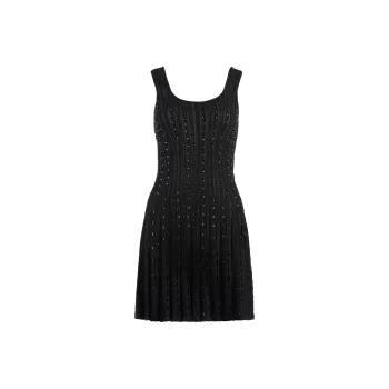 VERSACE Plissé knit Sleeveless Minidress
