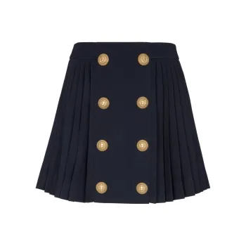 BALMAIN Button Embellished Pleated Skirt