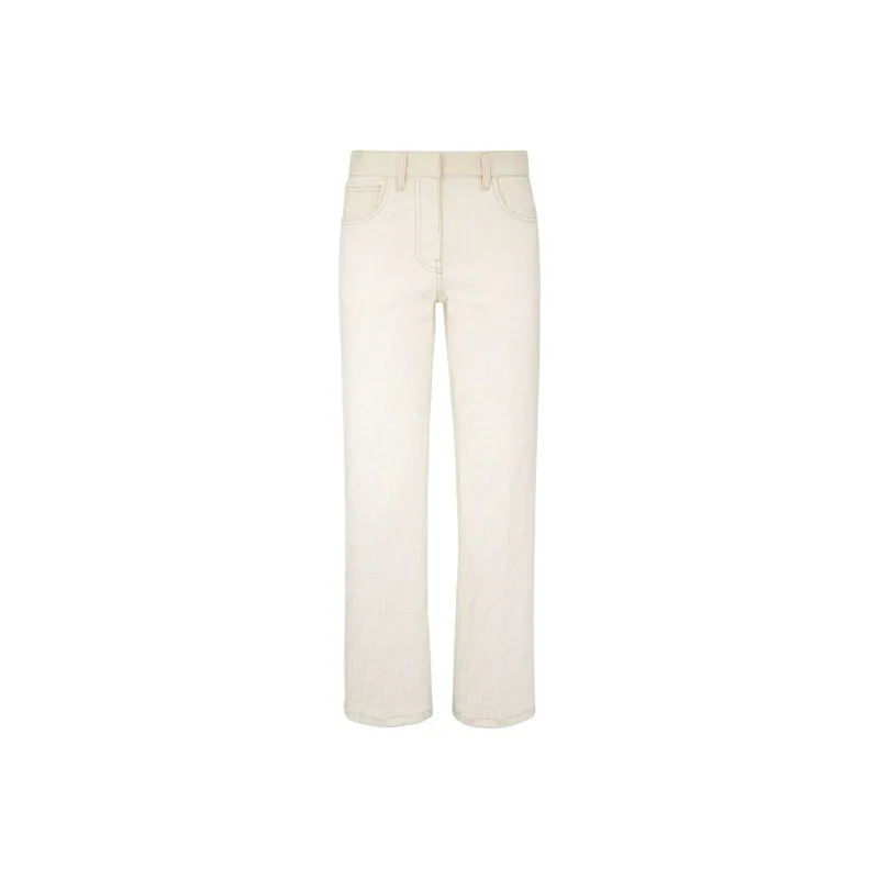 FENDI Ff Motif Straight Leg Jeans-0