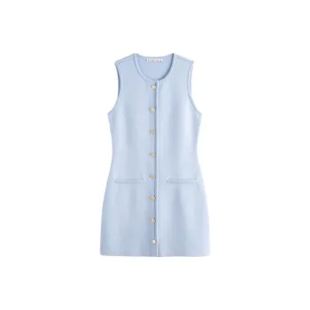 Abercrombie＆Fitch Sleeveless Dress Women's Light Blue