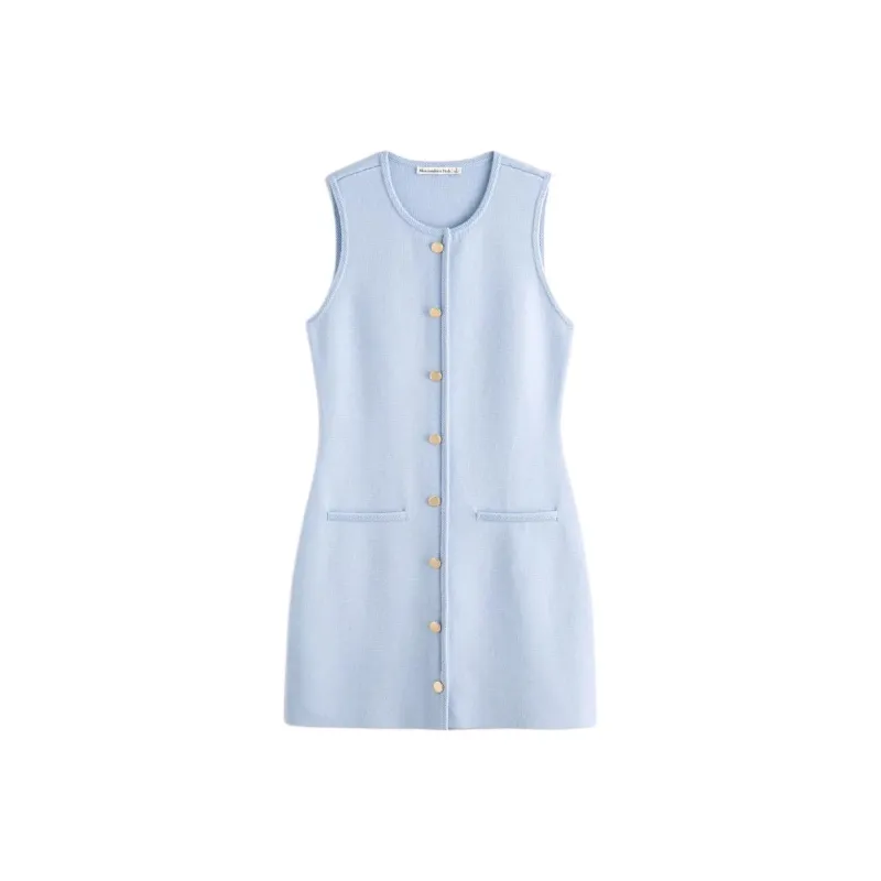 Abercrombie＆Fitch Sleeveless Dress Women's Light Blue-0
